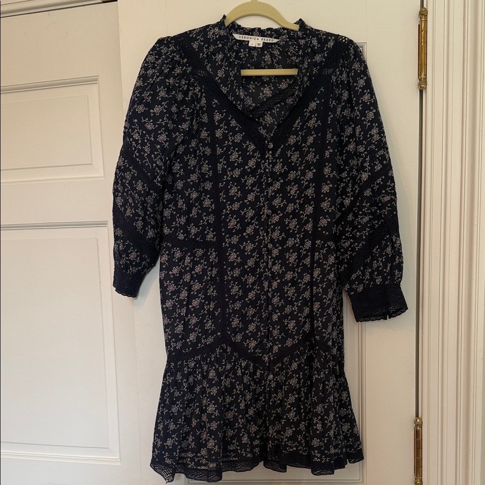 Veronica Beard Navy Floral Dress